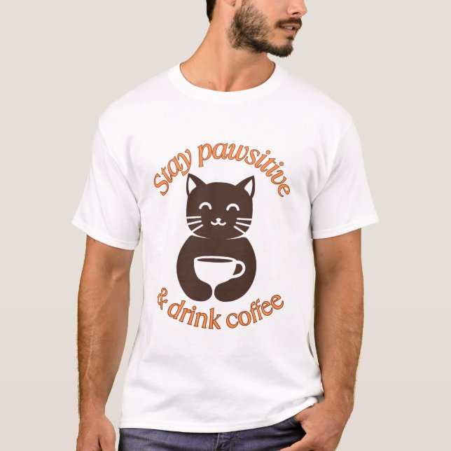 Camiseta Diseño de café para gato conservador (Anverso)