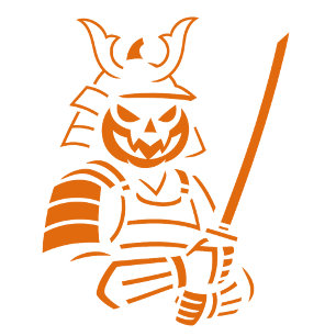 Camiseta Diseño de Calabaza Samurai Halloween Guerrero fa