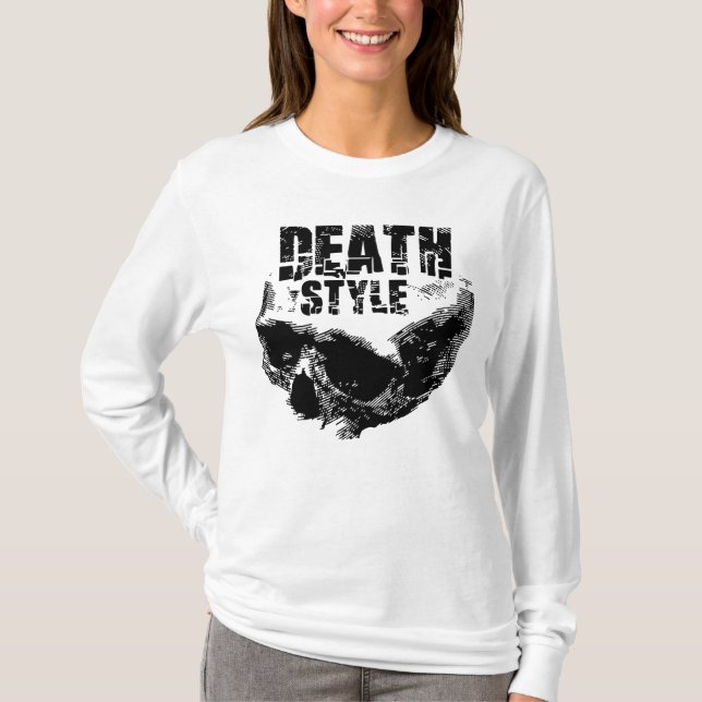 Camiseta Diseño de Calavera al Estilo de la Muerte (Anverso)