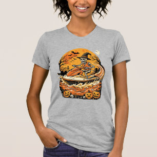 Camiseta Diseño de calavera de bruja de calabaza de Jet Ski