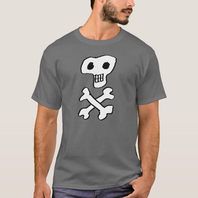 Camiseta Diseño de calaveras y huesos cruzados (Anverso)