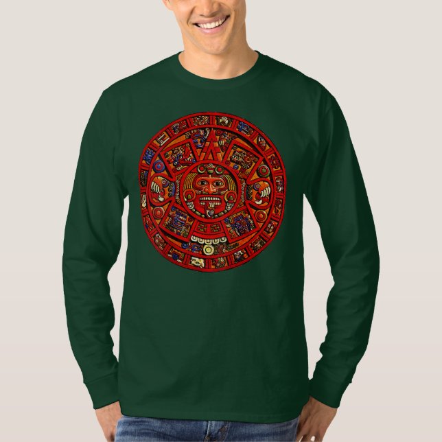 Camiseta Diseño de calendario azteca o maya en Hombres Maya (Anverso)