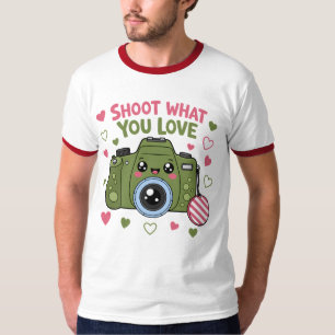 Camiseta Diseño de cámara linda Dispara lo que amas