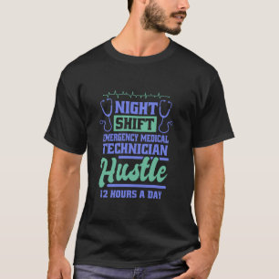 Camiseta Diseño de cambio nocturno de técnico médico de eme