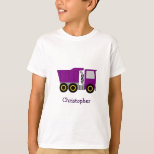Camiseta Diseño de camiones morados personalizado