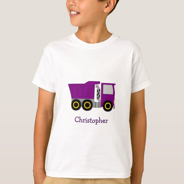 Camiseta Diseño de camiones morados personalizado (Anverso)