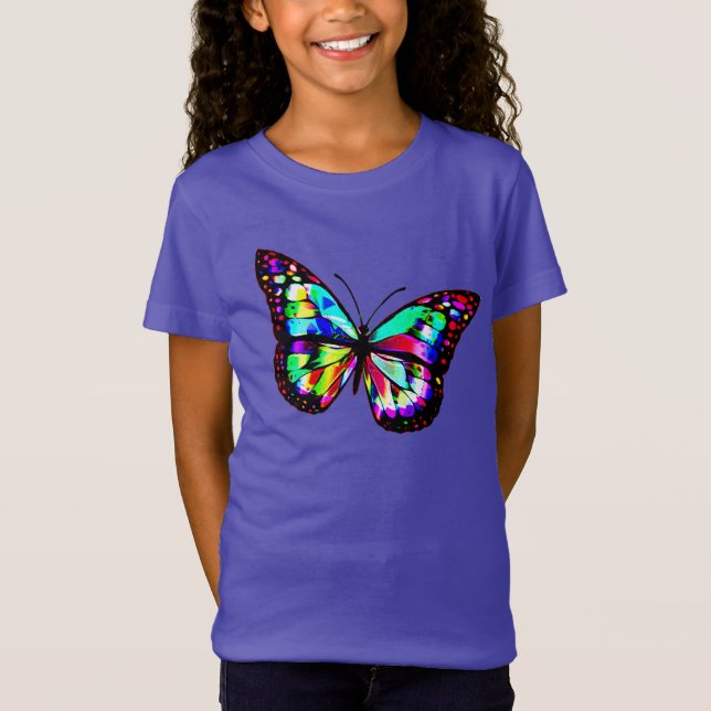 Camiseta Diseño de camisas de mariposas de colores naturale (Anverso)