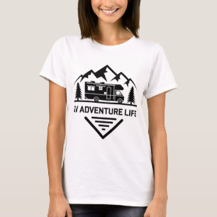 Camiseta Diseño de campamento de montaña de la vida de aven