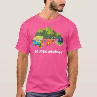 Camiseta Diseño de camping al aire libre para gatos gracios