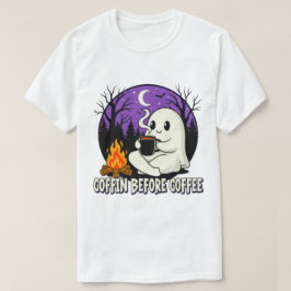 Camiseta Diseño de camping de café fantasma