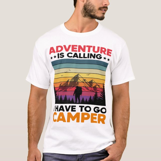Camiseta Diseño de Camping de montaña Retro Adventure Campe (Anverso)