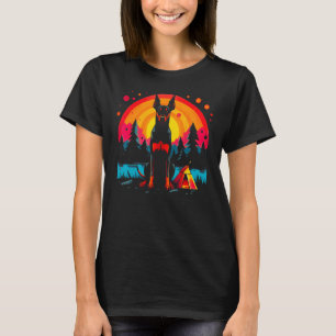 Camiseta Diseño de Camping Dog Doberman Pinscher
