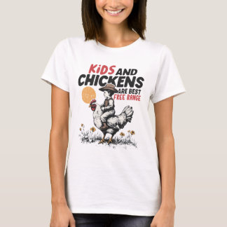 Camiseta Diseño de campo de rango libre para niños y pollos