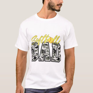 Camiseta Diseño de camuflaje para papá de sóftbol – Orgullo