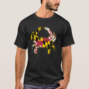 Camiseta Diseño de cangrejo de bandera de Maryland con colo