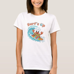 Camiseta Diseño de cangrejo surfista juguetón - Gráfico de 