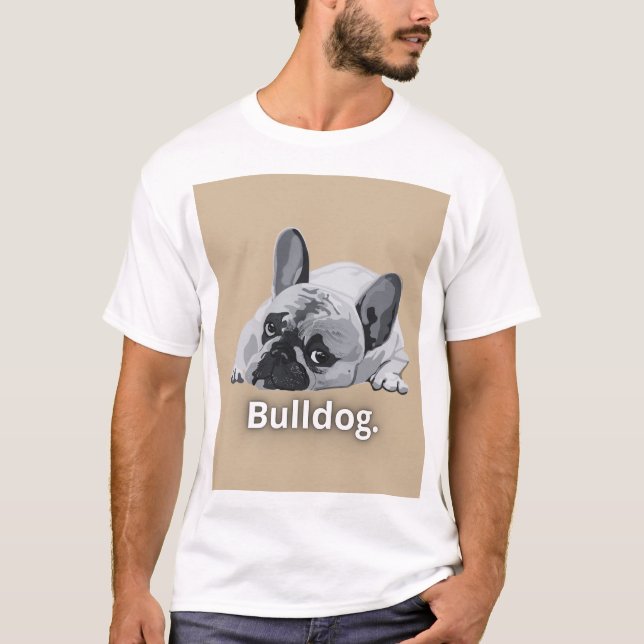 Camiseta Diseño de Cara Fuerte de Bulldog (Anverso)