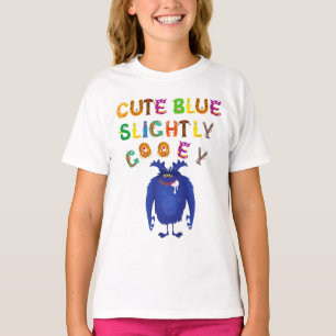 Camiseta Diseño de caracteres azul lindo