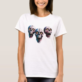 Camiseta Diseño de caras de esqueleto sonriente - Arte espu
