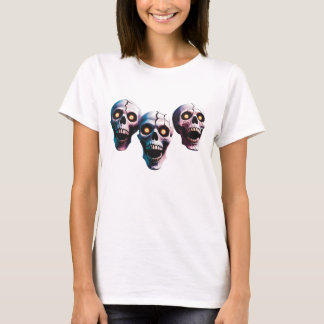 Camiseta Diseño de caras de esqueleto sonriente - Arte espu