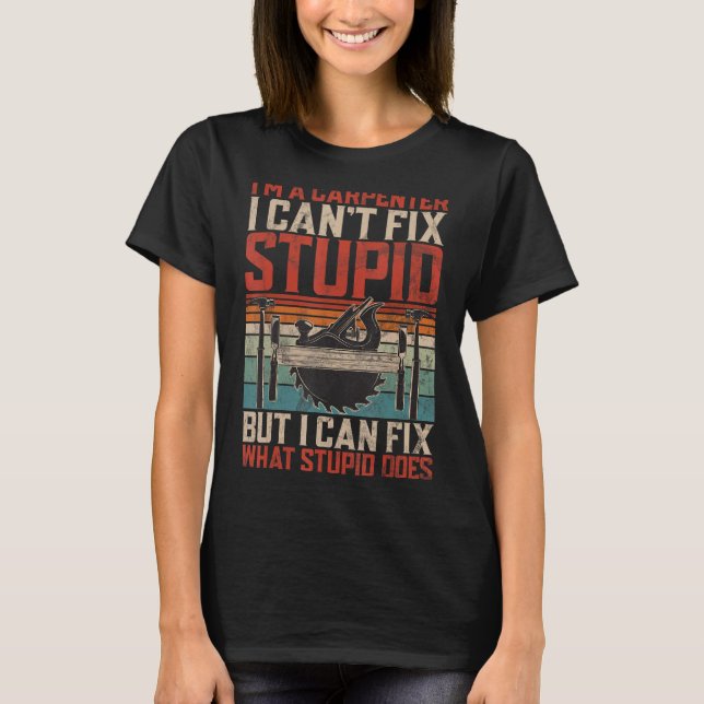 Camiseta Diseño de carpintero retro para leñadores de mader (Anverso)