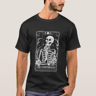 Camiseta Diseño de carta de tarot de esqueleto El Pensador
