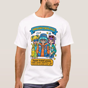 Camiseta Diseño de cartel de viaje de estilo Harajuku Tokio