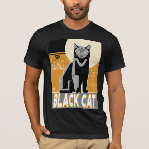 Camiseta diseño de cartel vintage de regaliz de gato negro