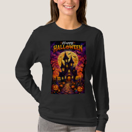 Camiseta Diseño de casa embrujada Feliz Halloween Truco o t