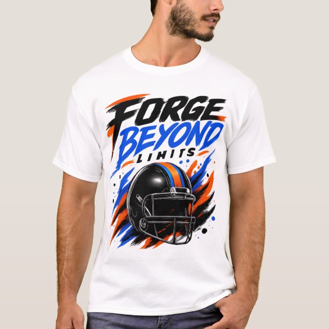 Camiseta Diseño de casco de fútbol Forge Beyond Limits | Mo (Anverso)