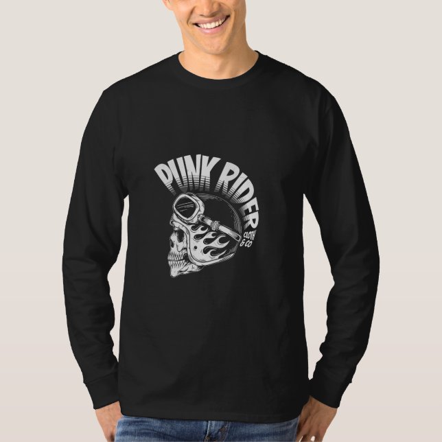 Camiseta Diseño de cascos de cráneo de punk (Anverso)