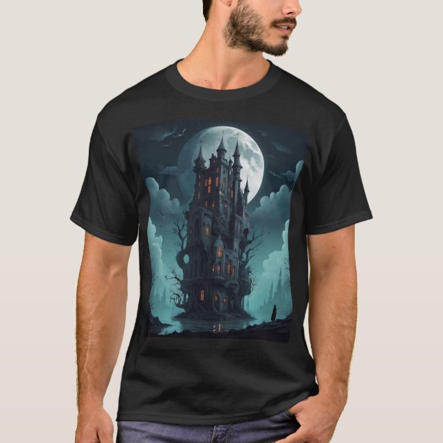 Camiseta Diseño de Castillo Gótico - Obra de arte misterios (Anverso)