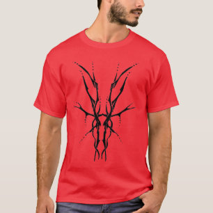 Camiseta Diseño de caza de cráneo de ciervo tribal negro