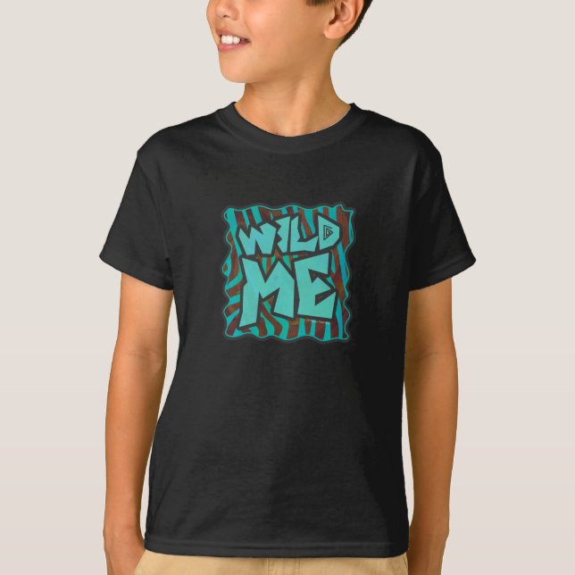 Camiseta Diseño de cebra marrón y Verde azulado de me salva (Anverso)