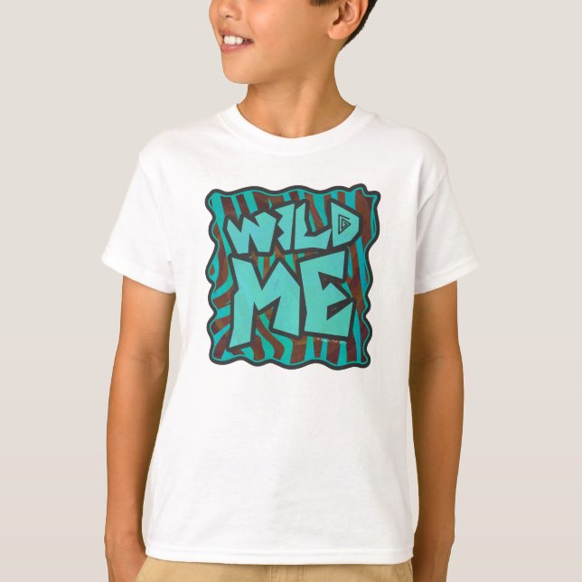 Camiseta Diseño de cebra marrón y Verde azulado de me salva (Anverso)