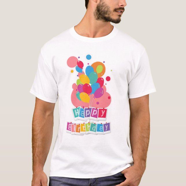 Camiseta Diseño de Celebración Alegre - Feliz Cumpleaños (Anverso)