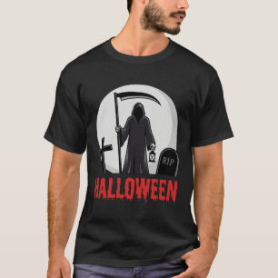 Camiseta Diseño de cementerio de la Parca de Halloween