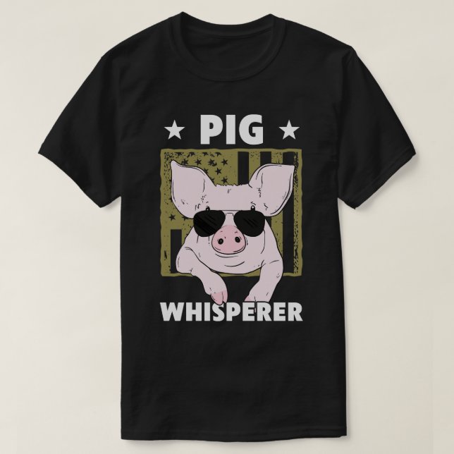 Camiseta Diseño De Cerdo En Whisperer Para Hombres Ganadero (Diseño del anverso)