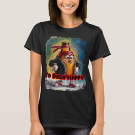 Camiseta Diseño de cerveza divertido y colorido en un negro