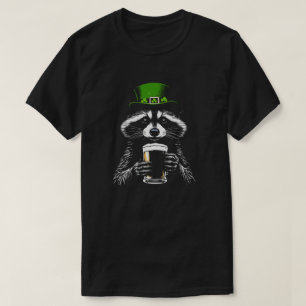 Camiseta Diseño de cerveza Mapache Afortunado
