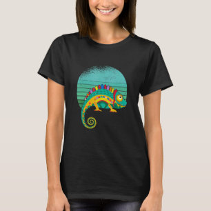 Camiseta Diseño de Chameleon Retro Sunset de Vintage