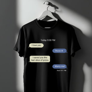 Camiseta Diseño de charla divertida sobre pizza y amor