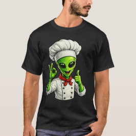 Camiseta Diseño de Chef Alien Divertido Cocinero Espacial L