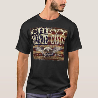 Camiseta Diseño de Chevy Monte Carlo contra bandera