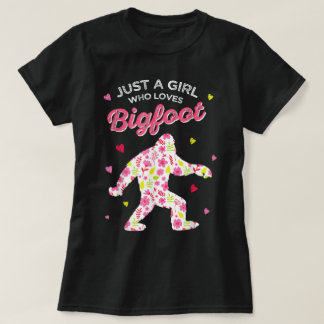 Camiseta Diseño de chica amante de Bigfoot floral