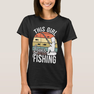 Camiseta Diseño de chica amante de la pesca para mujeres, a