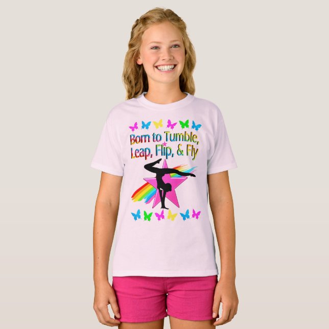CAMISETA DISEÑO DE CHICA RAINBOW DE GIMNASTICS DE FLIPPING  (Anverso completo)