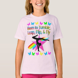 CAMISETA DISEÑO DE CHICA RAINBOW DE GIMNASTICS DE FLIPPING
