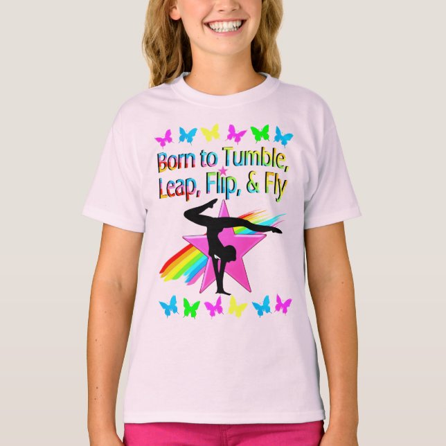 CAMISETA DISEÑO DE CHICA RAINBOW DE GIMNASTICS DE FLIPPING  (Anverso)