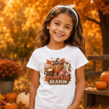 Diseño de chicas de temporada de calabaza al estil